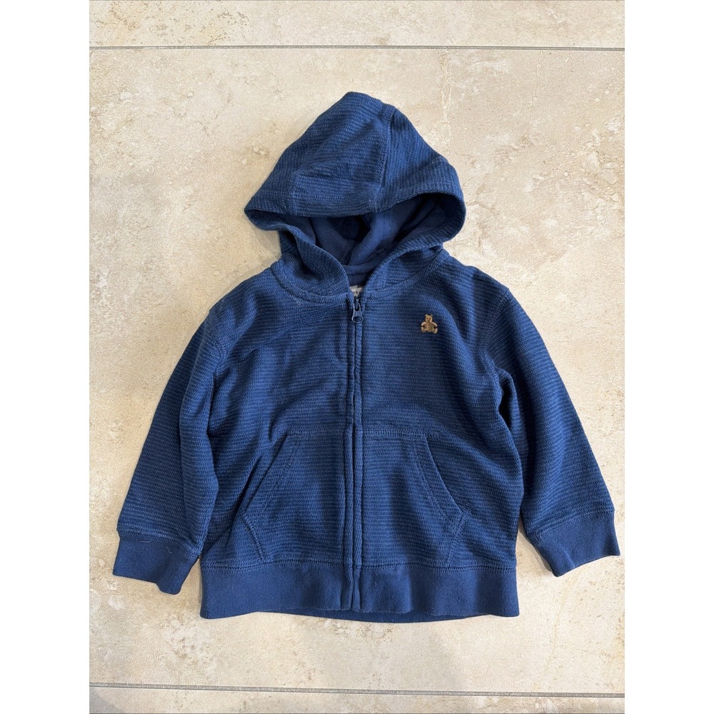 Baby Gap 12-18 Months Blue Hoodie Sweatshirt Teddy Bear Logo